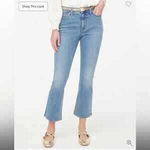 J.Crew Mid-rise flare crop jean in all-day stretch Misty Indigo Wash